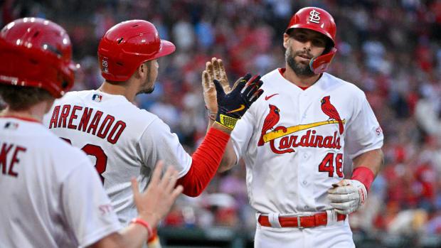St. Louis Cardinals infielders Paul Goldschmidt, Nolan Arenado